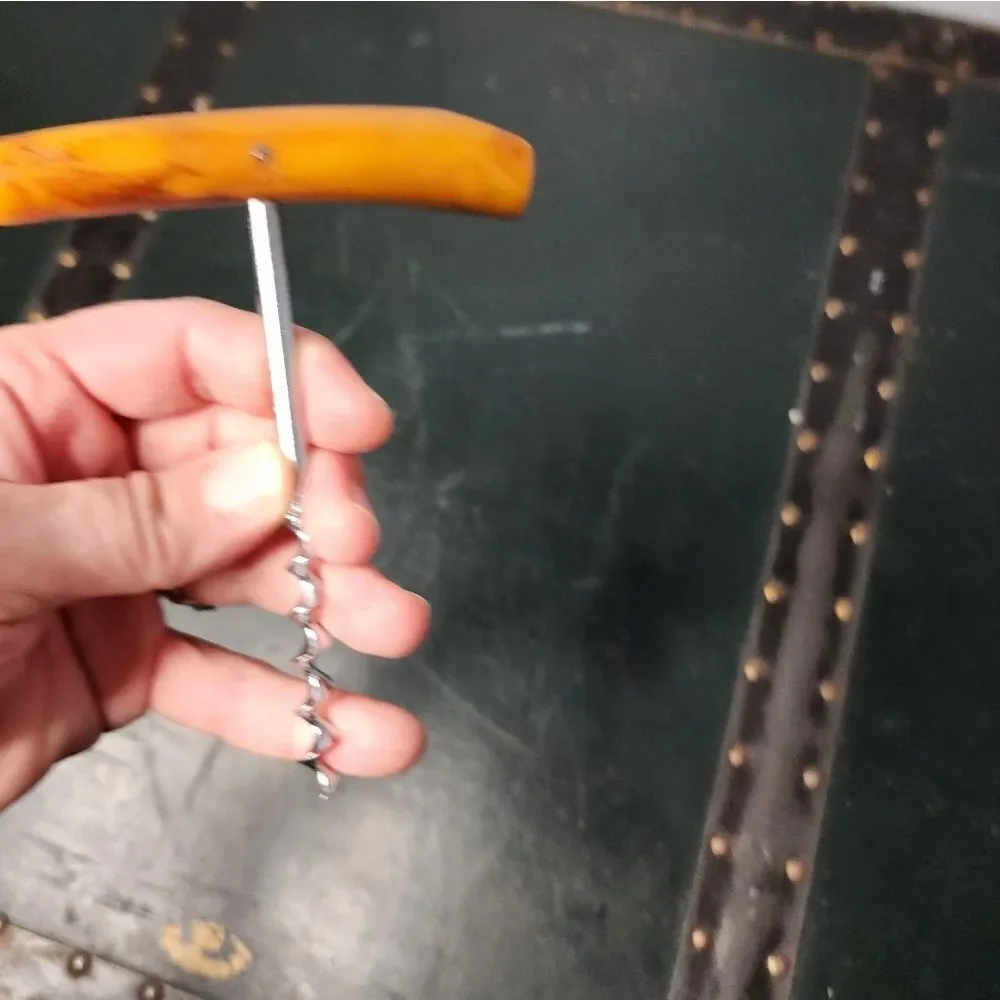 Vintage Mid Century Modern BAKELITE HANDLE CORKSCREW Barware